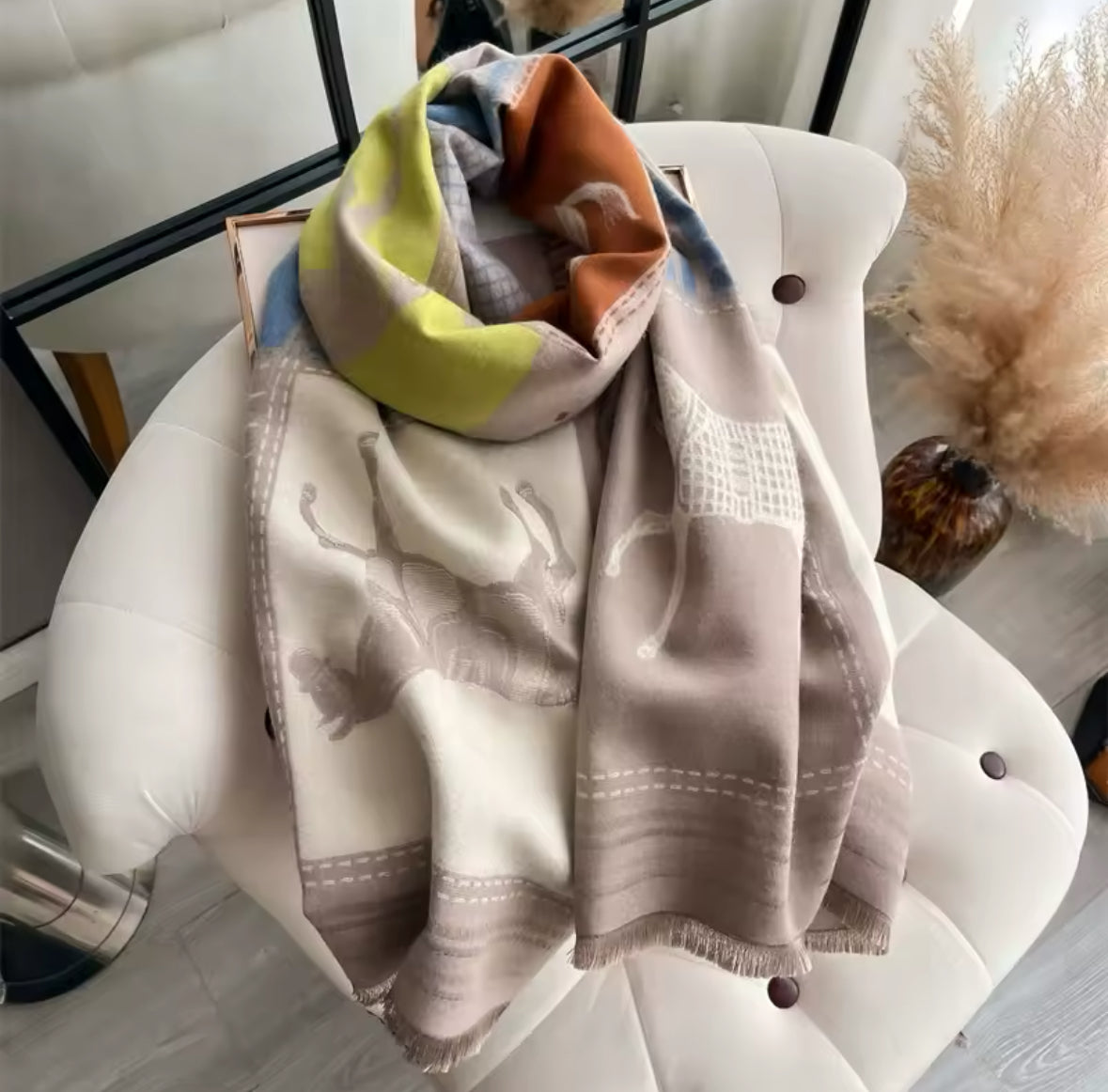 Blue Lime Classic Equestrian Scarf/Shawl - Stylish In The Saddle