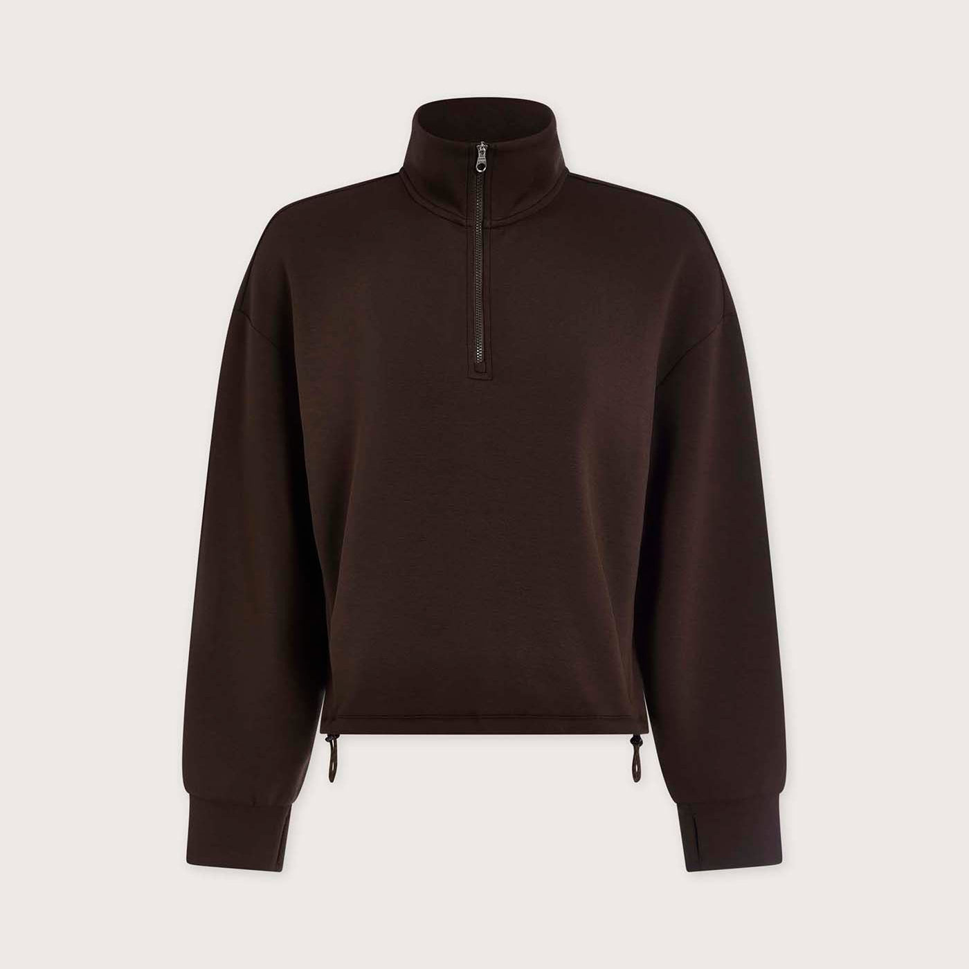 Sian Cropped Half-Zip Sweat
