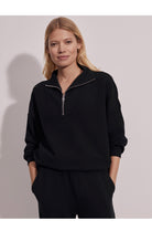 Hawley Quarter Zip Sweater Black - Stylish In The Saddle