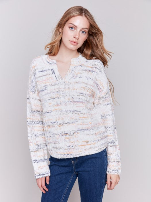 Chunky Marl Cable Knit Sweater - Stylish In The Saddle