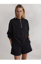 Hawley Quarter Zip Sweater Black - Stylish In The Saddle