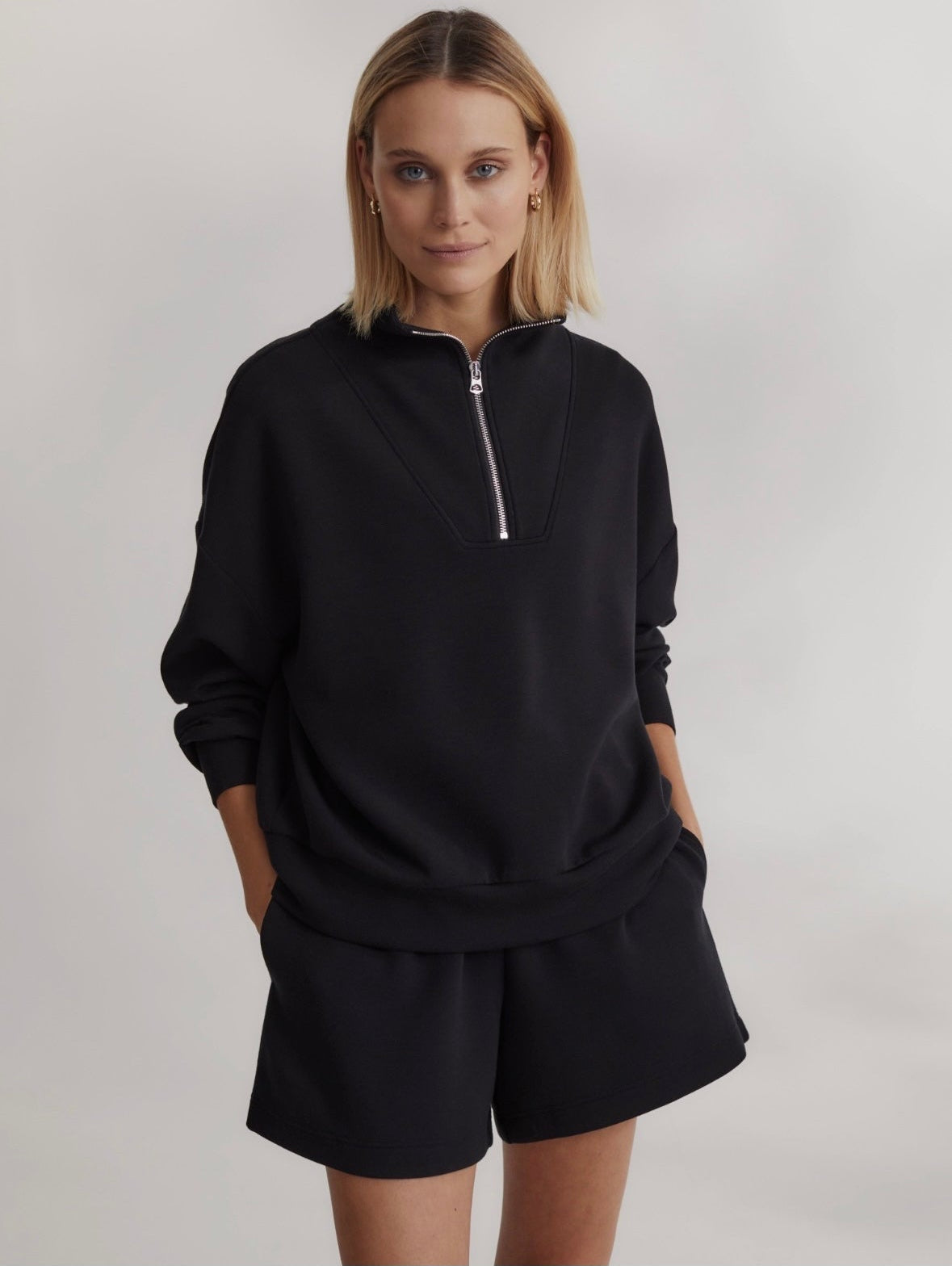Hawley Quarter Zip Sweater Black - Stylish In The Saddle