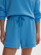 Varley Ollie High Rise Shorts Azure - Stylish In The Saddle