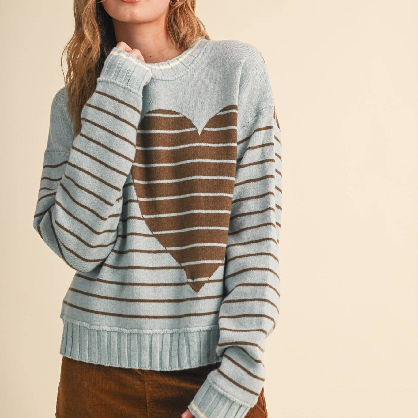 Heart Striped Sweater