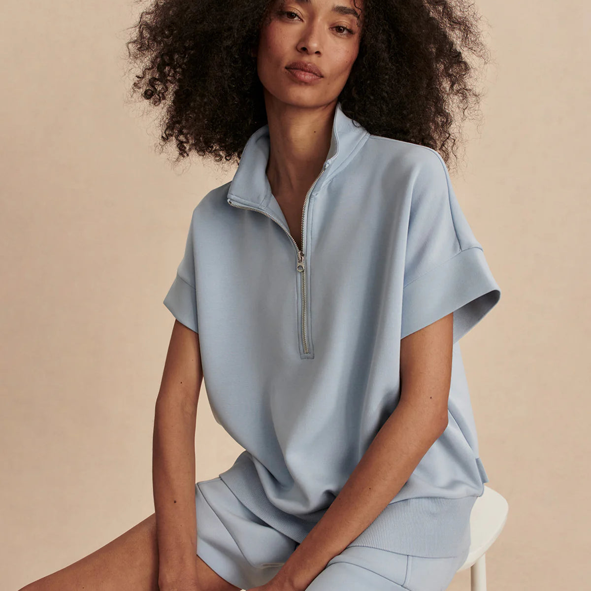 Ritchie Short Sleeve Top Blue - Stylish In The Saddle