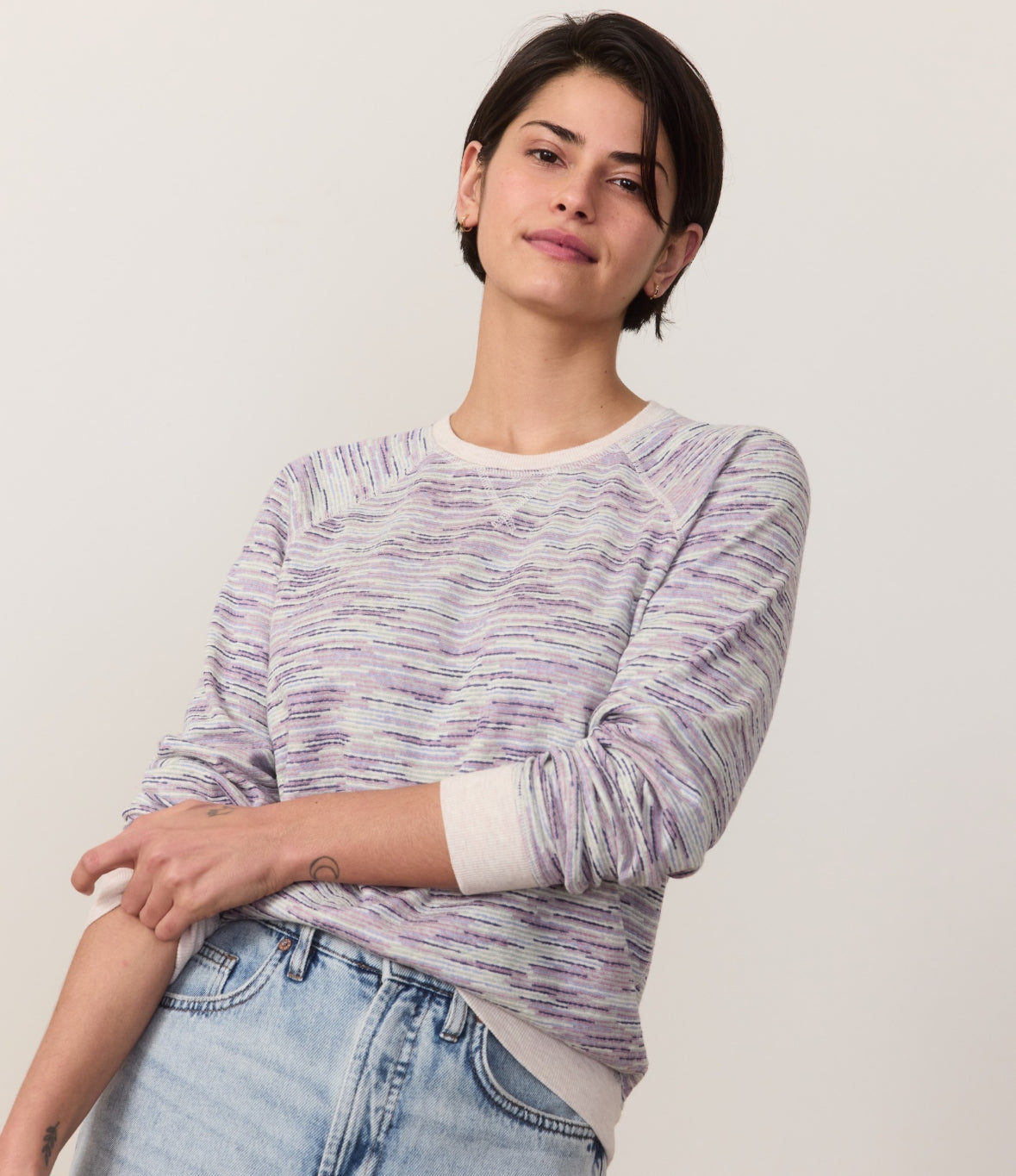 Reversible Raglan Space Dye Top Navy - Stylish In The Saddle