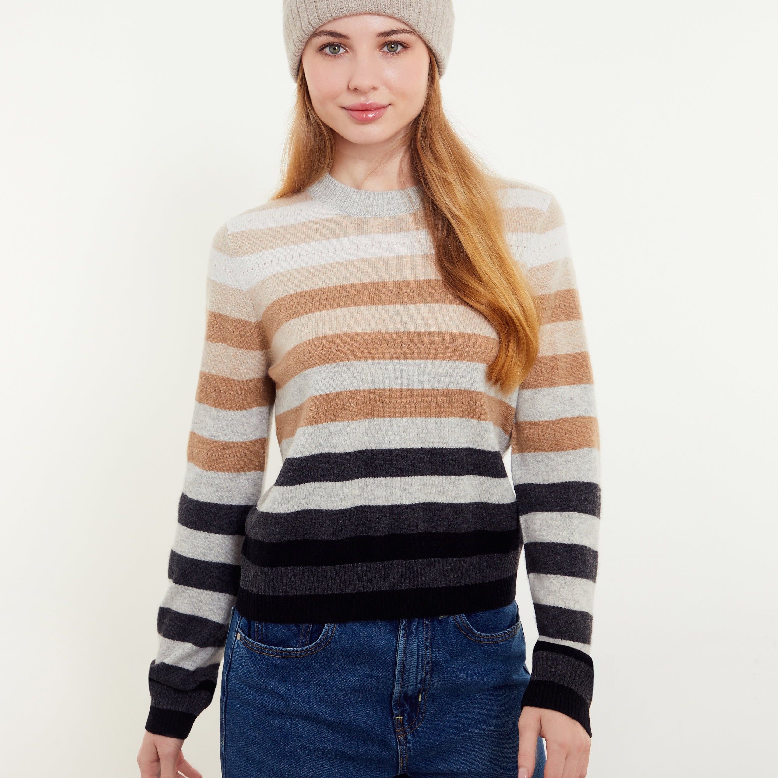 Ariana Striped Cashmere Sweater