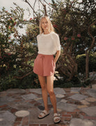 Varley Ollie High Rise Shorts Rose - Stylish In The Saddle