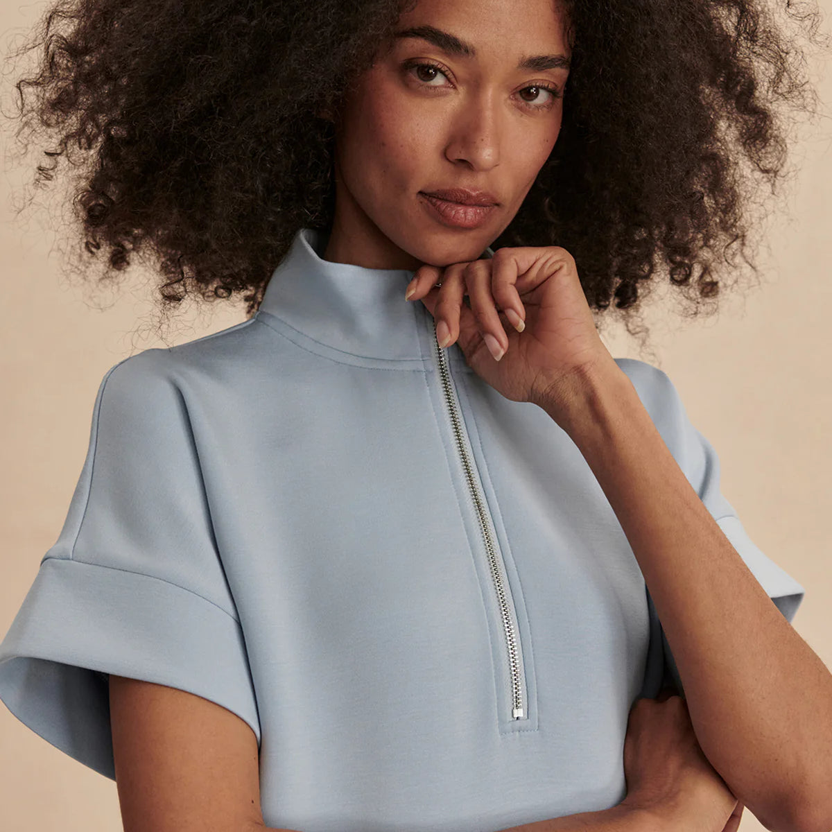 Ritchie Short Sleeve Top Blue - Stylish In The Saddle