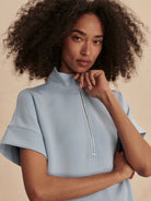 Ritchie Short Sleeve Top Blue - Stylish In The Saddle