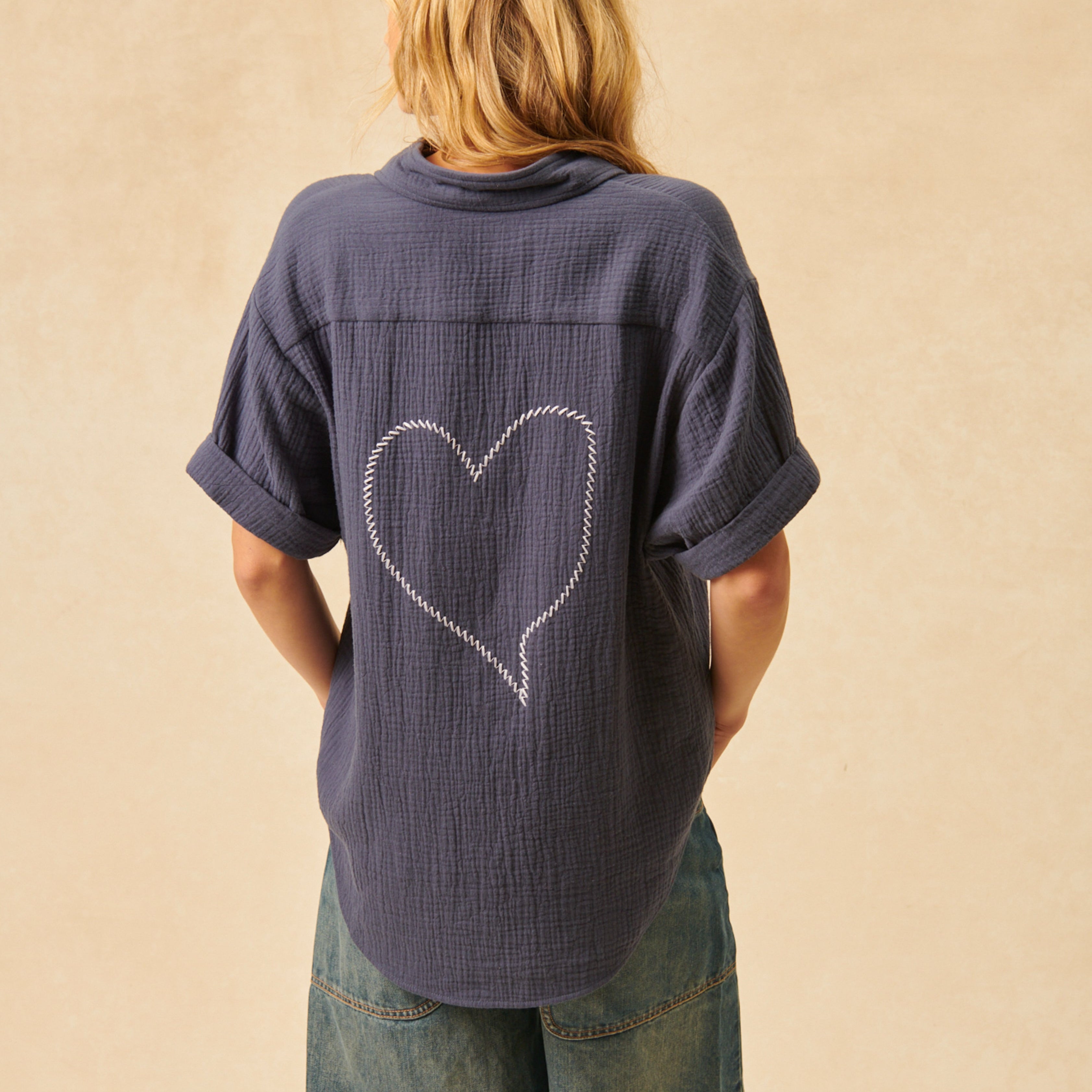 Felix Heart Button Down Top - Stylish In The Saddle