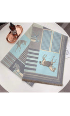Light Blue Classic Equestrian Scarf/Shawl - Stylish In The Saddle