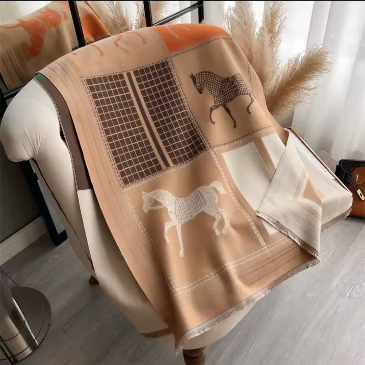 Caramel Classic Equestrian Scarf/Shawl - Stylish In The Saddle