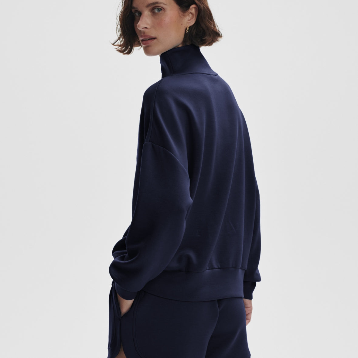 Hawley Quarter Zip Sweater Navy - Stylish In The Saddle