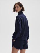 Hawley Quarter Zip Sweater Navy - Stylish In The Saddle