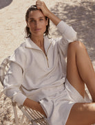 Hawley Quarter Zip Sweater Ivory - Stylish In The Saddle