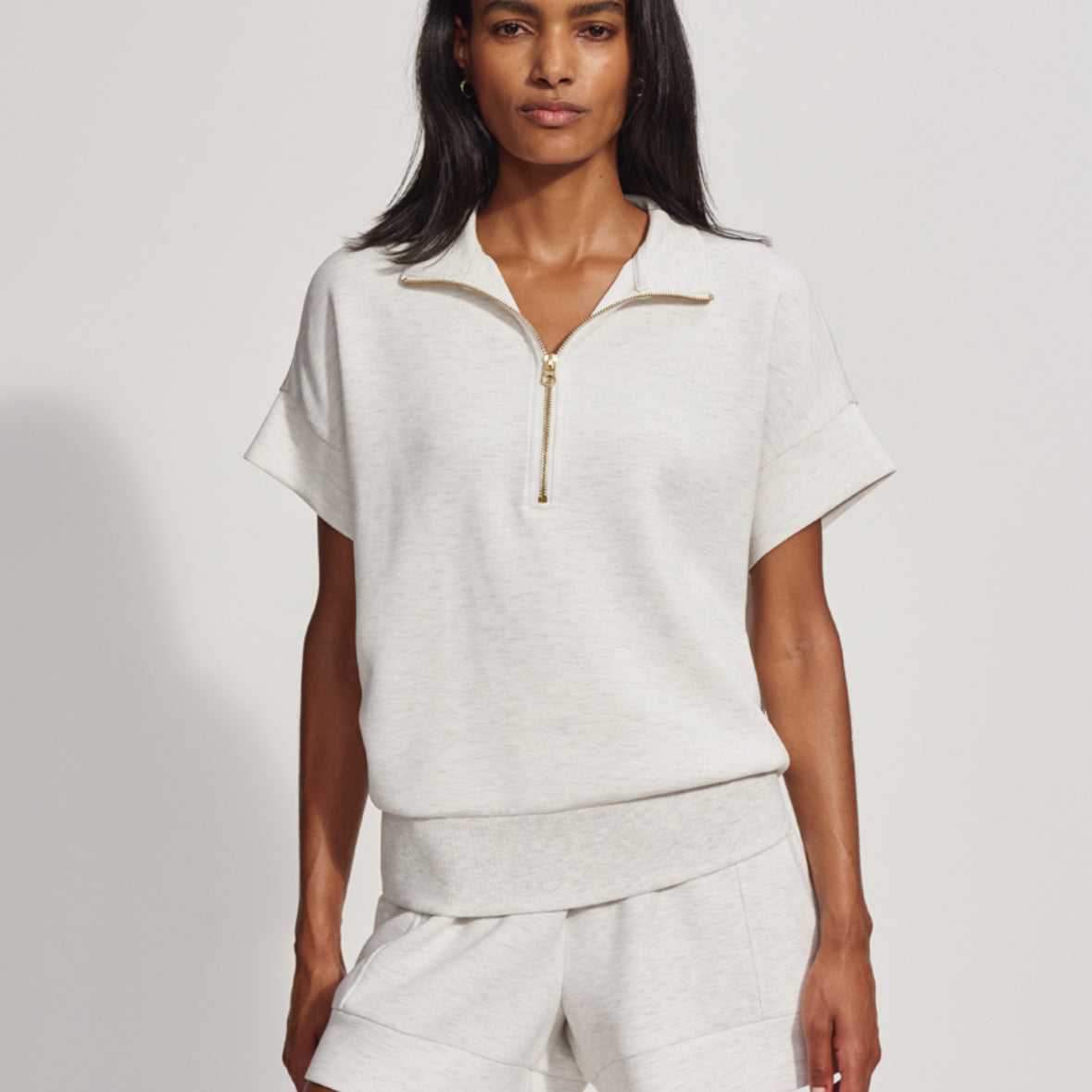 Ritchie Short Sleeve Top Ivory - Stylish In The Saddle