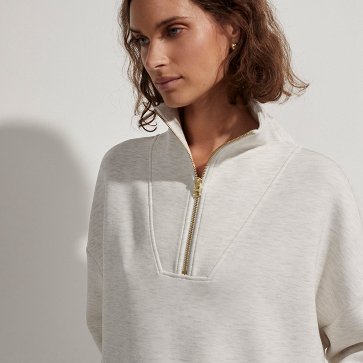 Hawley Quarter Zip Sweater Ivory - Stylish In The Saddle