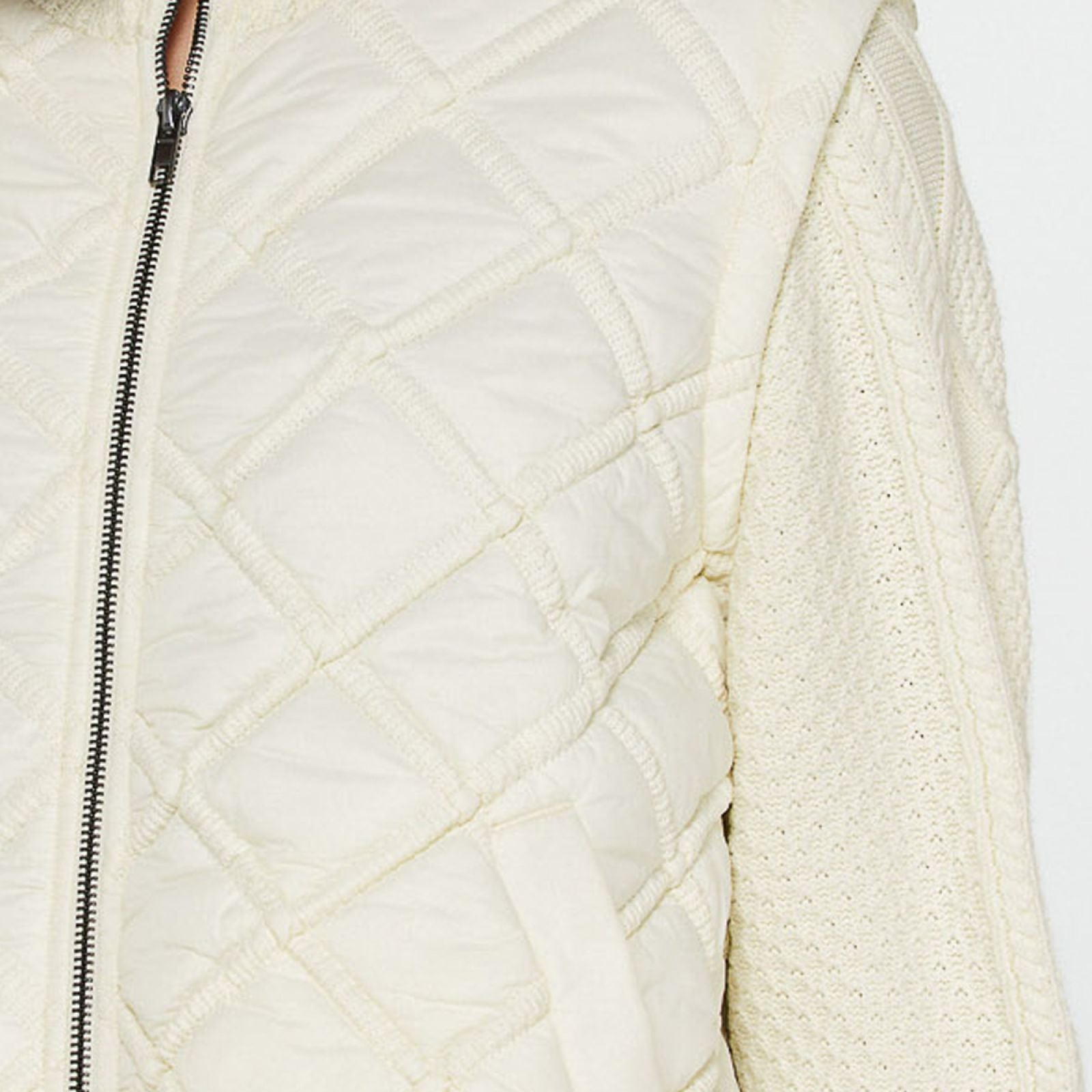 Quilted Sweater Mixed Media Jacket