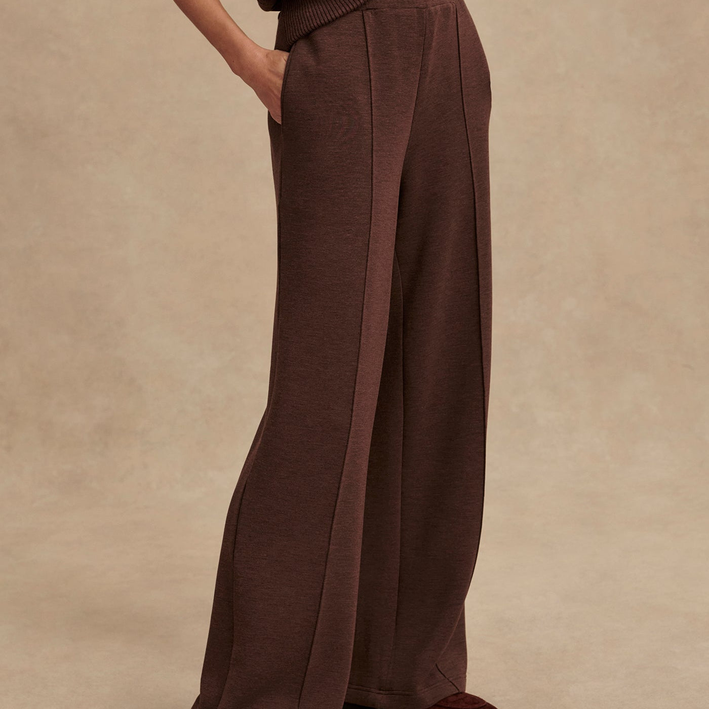 The Wide Leg Pant 30 Chocolate & Chocolate Marl