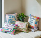 I Swear Because I Care Embroidered Needlepoint Pillow - Stylish In The Saddle