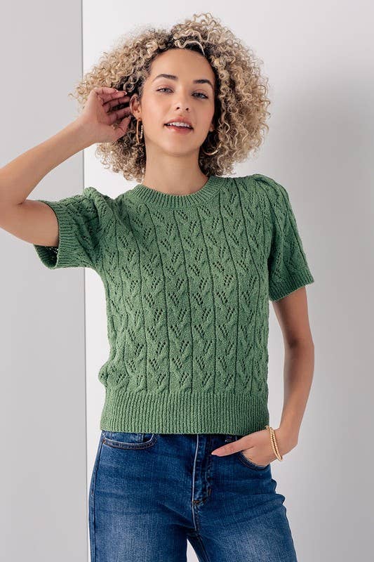 Sage Crochet Knit Top