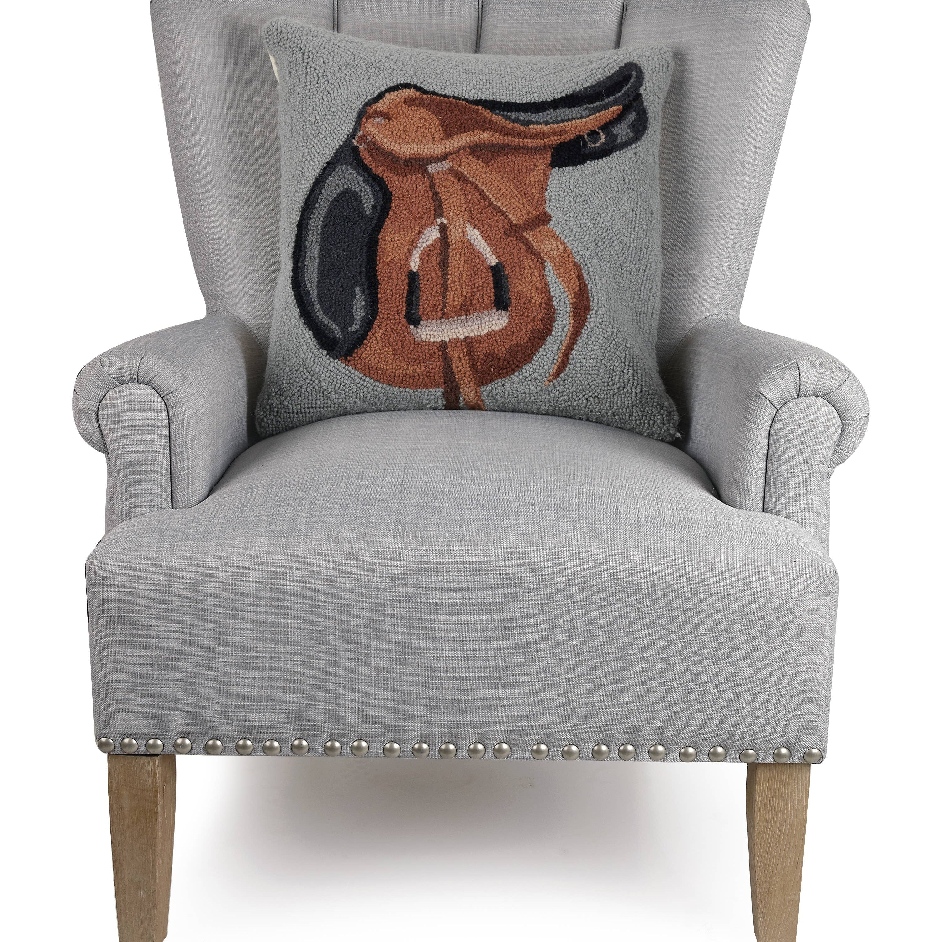 English Saddle Hook Pillow - Stylish In The Saddle