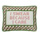 I Swear Because I Care Embroidered Needlepoint Pillow - Stylish In The Saddle