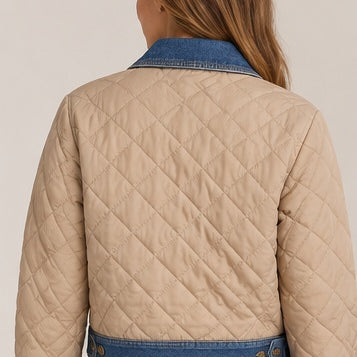 Denim Khaki Jacket back view