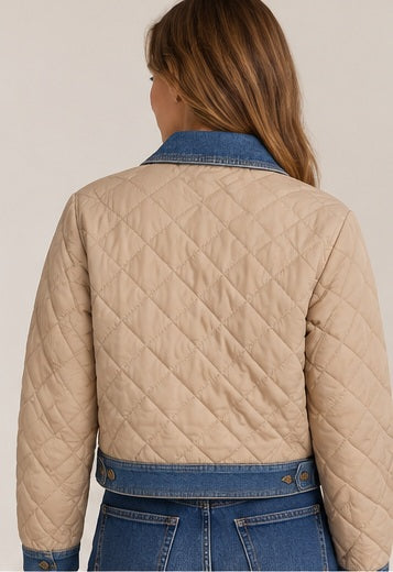 Denim Khaki Jacket back view