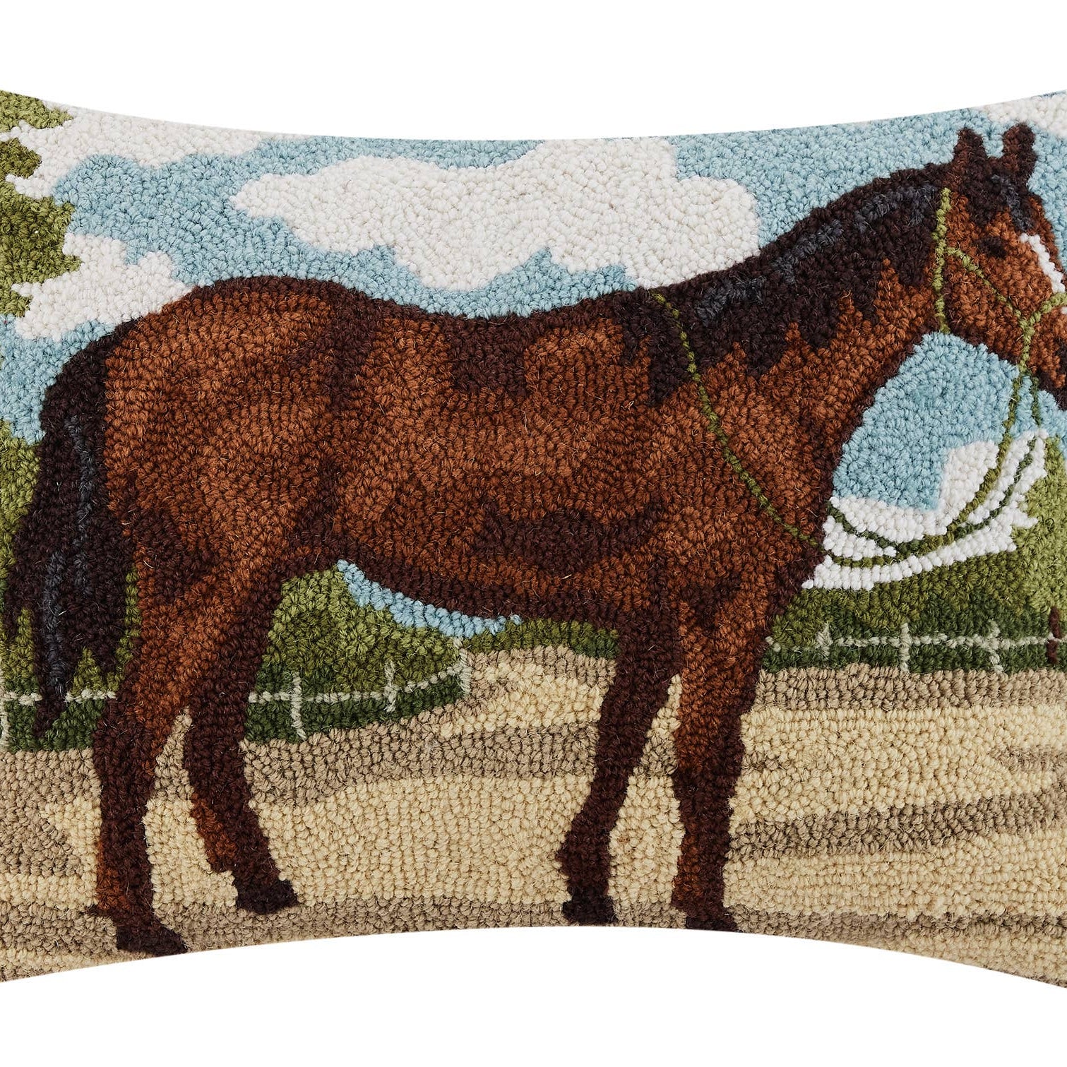 Brown Horse Hook Pillow - Stylish In The Saddle