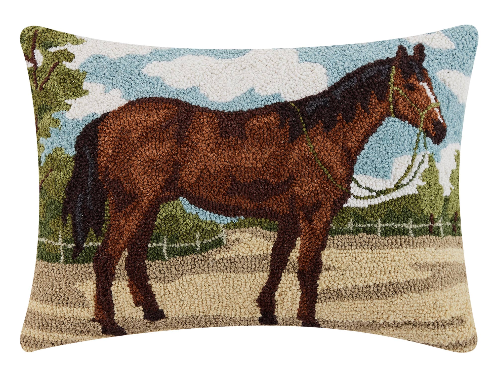 Brown Horse Hook Pillow - Stylish In The Saddle