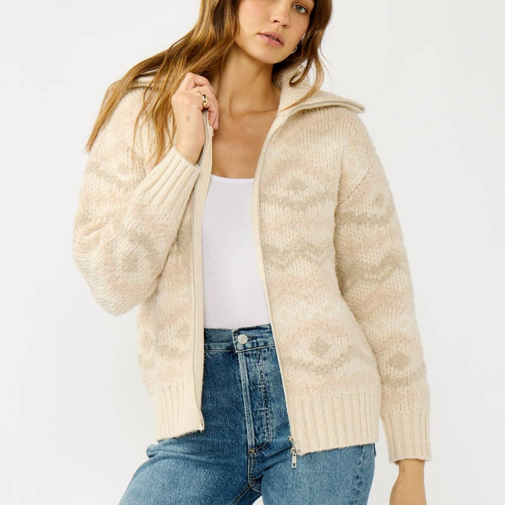 Fair Isle Front Zip Sweater