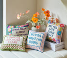 I Swear Because I Care Embroidered Needlepoint Pillow - Stylish In The Saddle