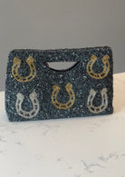 Exclusive Beaded Horseshoe Clutch - Stylish In The Saddle