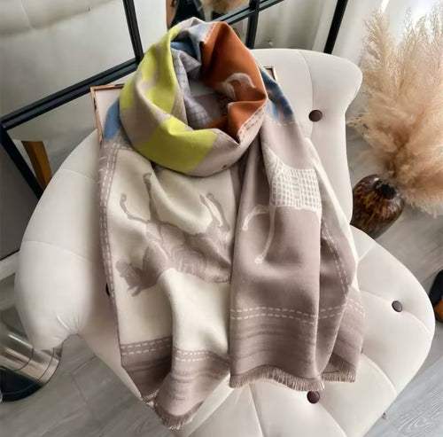 Blue Lime Classic Equestrian Scarf/Shawl - Stylish In The Saddle