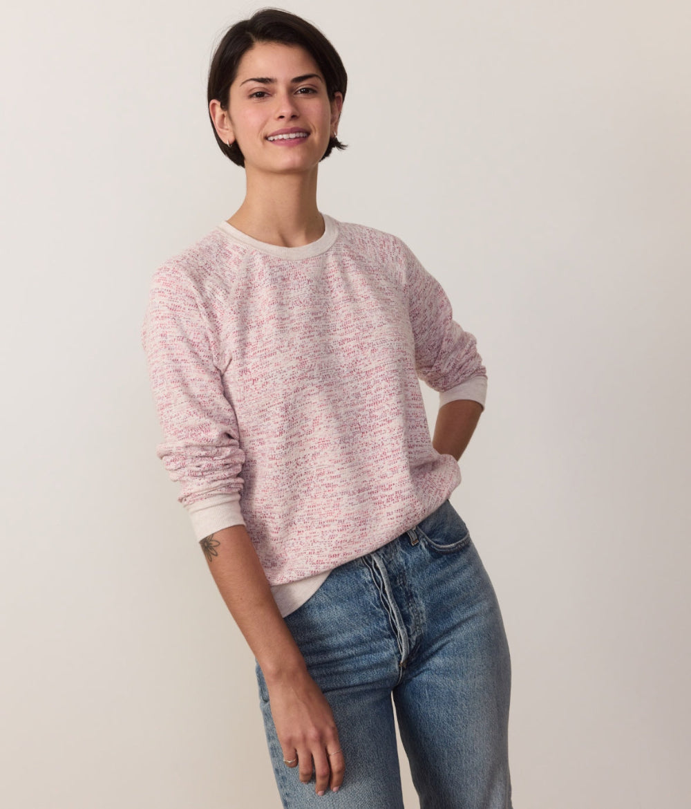 Reversible Raglan Space Dye Top Rose - Stylish In The Saddle