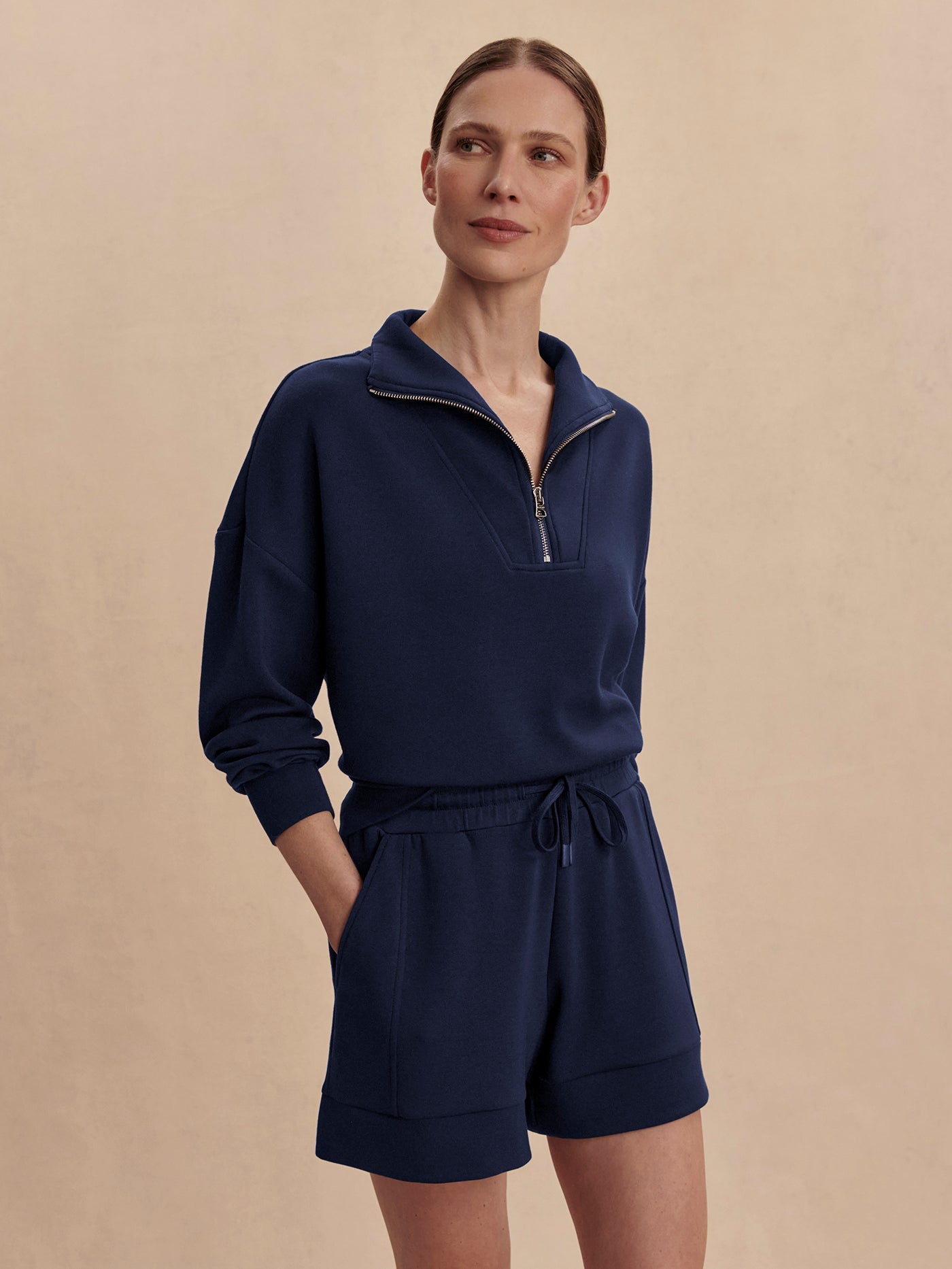 Navy Atrium High Rise Short 4.5 - Stylish In The Saddle