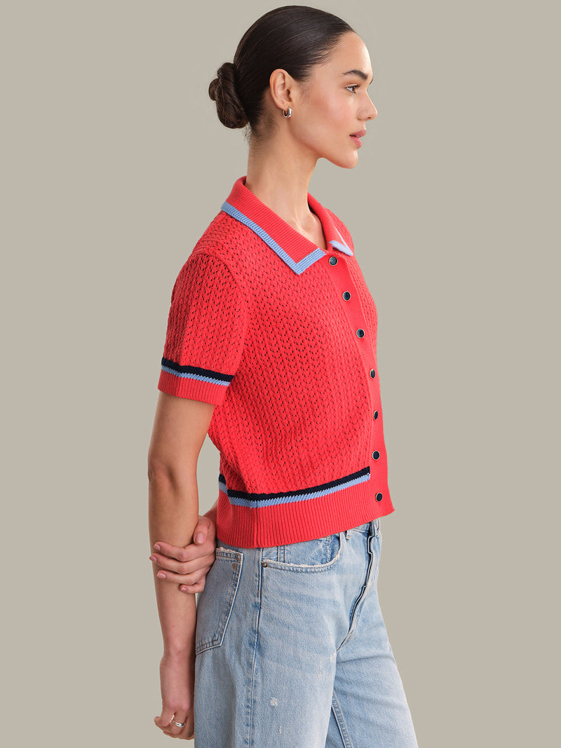 Dania Pointelle Trimmed Polo