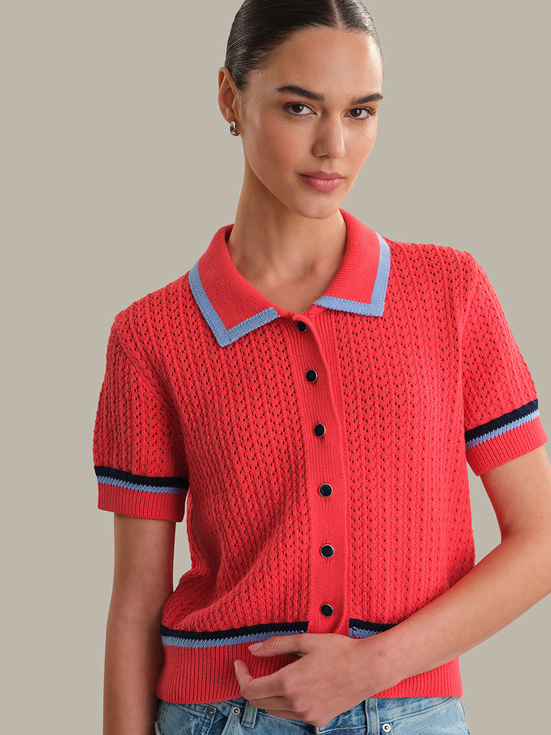 Dania Pointelle Trimmed Polo