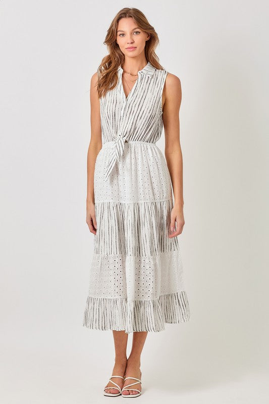 Mixed Media Flowy Dress - Stylish In The Saddle