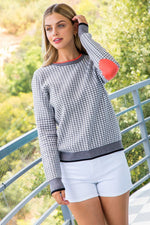 Houndstooth Knit Sweater