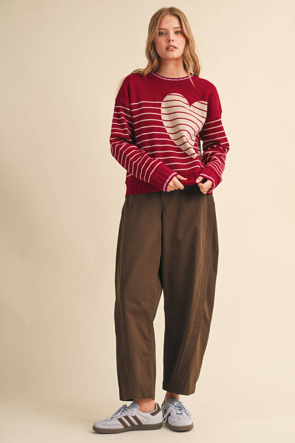 Heart Striped Sweater