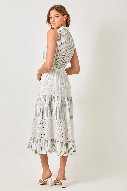 Mixed Media Flowy Dress - Stylish In The Saddle