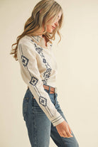 EMBROIDERED BUTTON UP TOP MTP4162 - Stylish In The Saddle