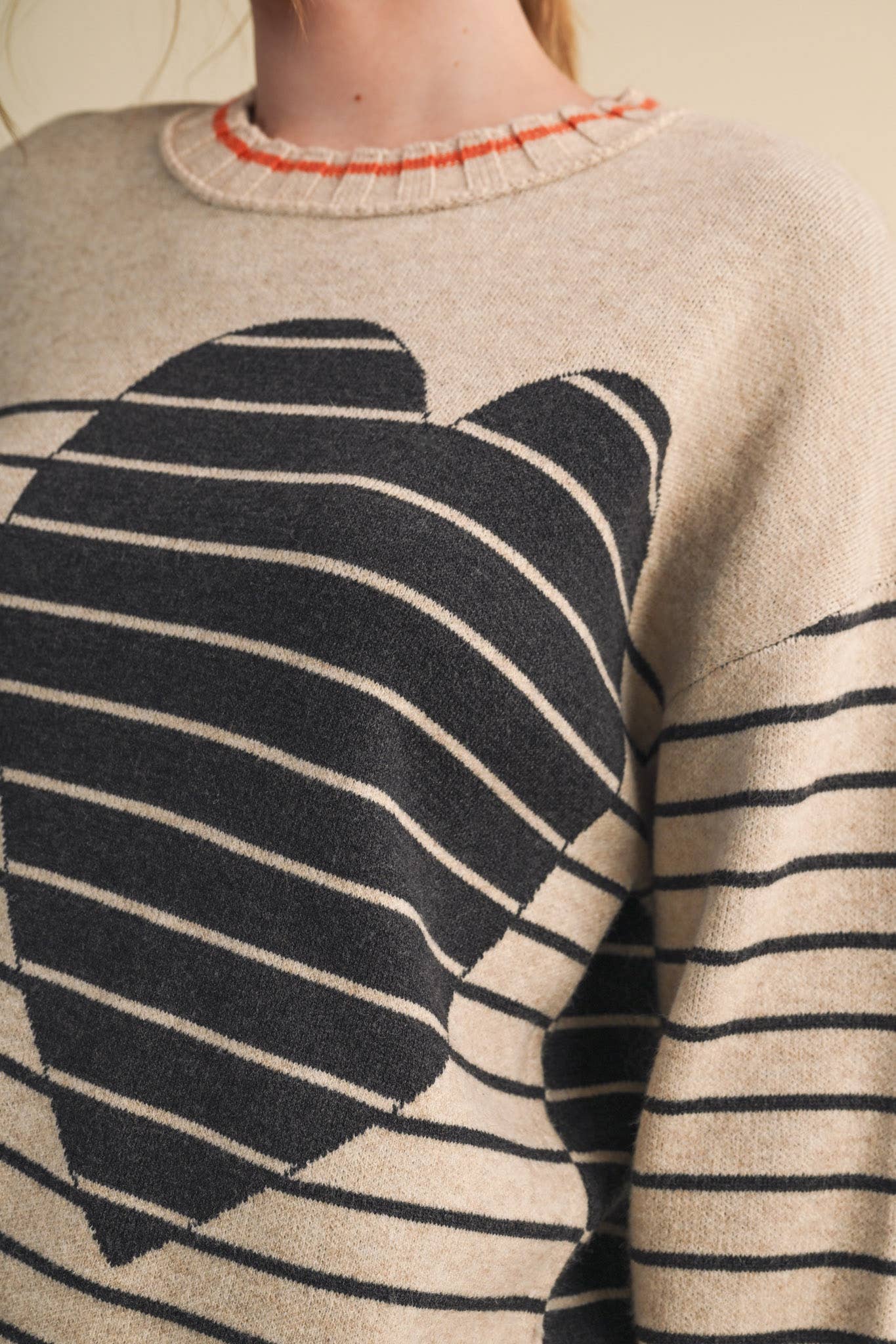 Heart Striped Sweater