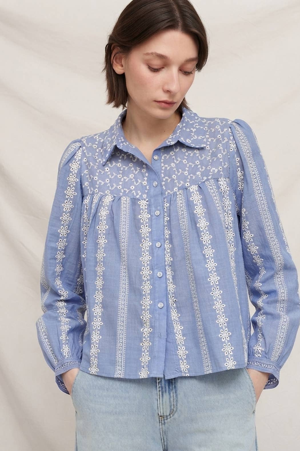 Eyelet Embroidered Blouse