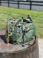 Blake Chain Bucket Bag with Scarf