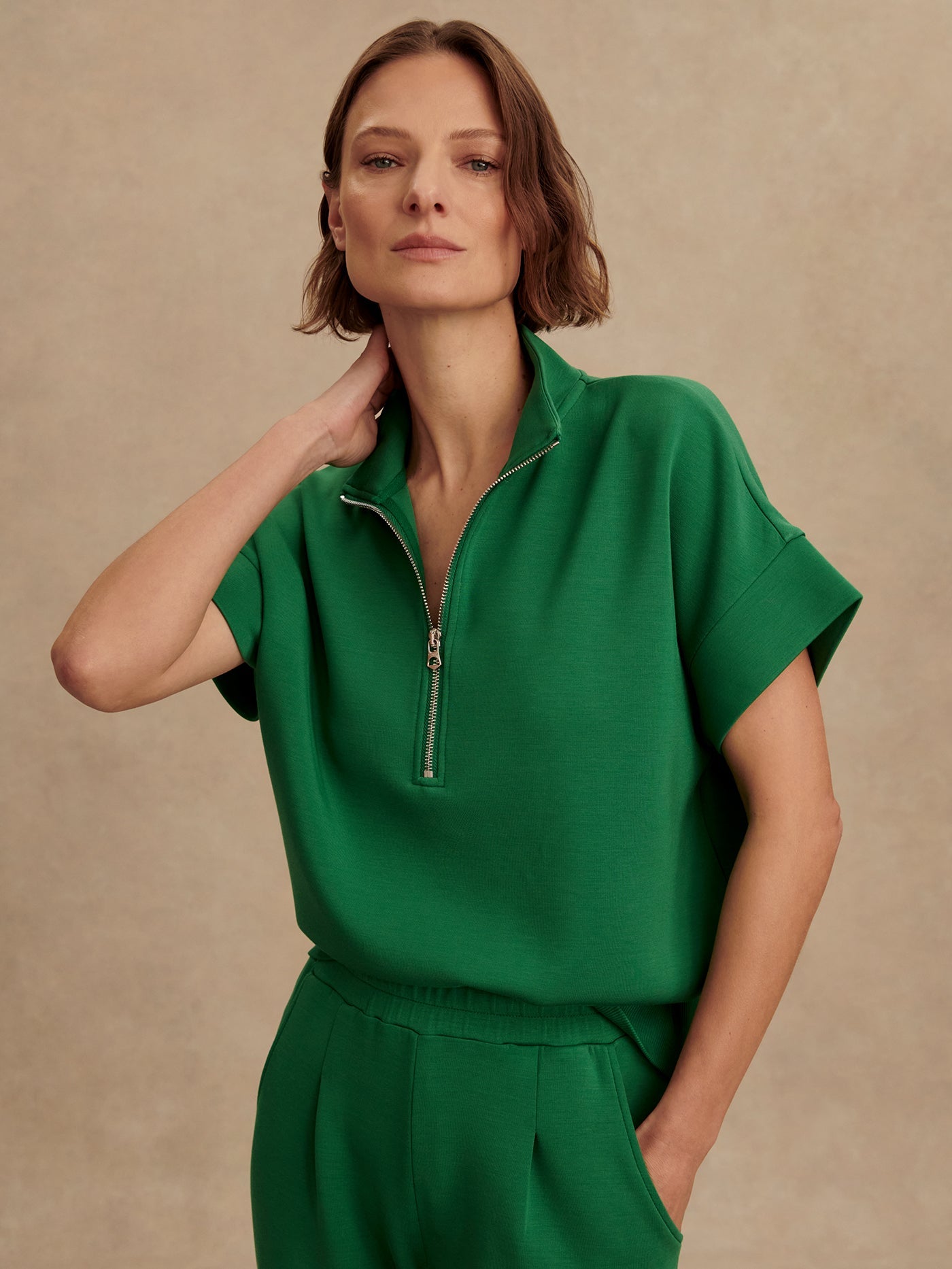 Ritchie Short Sleeve Top Green - Stylish In The Saddle