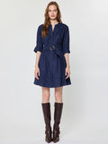 Eyelet Embroidered Belted Mini Dress